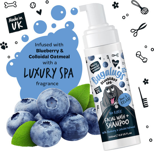 Blueberry Spa Hundeshampoo & Trockenshampoo Ohne Ausspülen Für Hunde 200ml