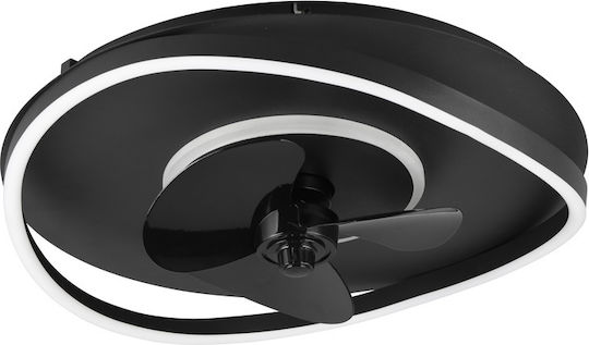 Trio Lighting Sortland Deckenventilator 50cm mit Leuchte Schwarz