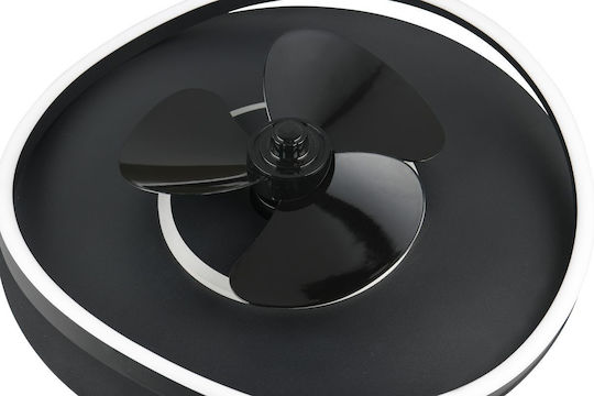 Trio Lighting Sortland Deckenventilator 50cm mit Leuchte Schwarz