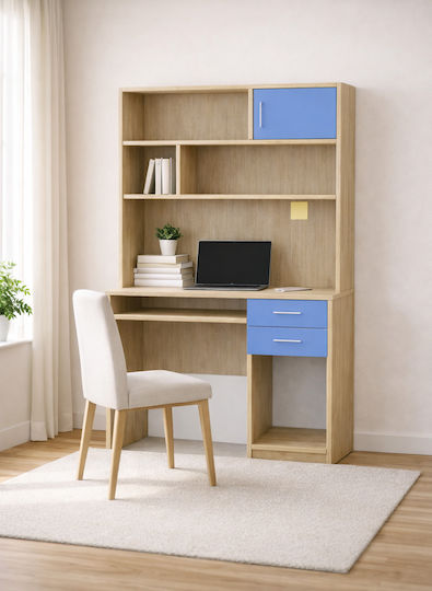 No 8 Birou pentru copii din Melamină Oak-Light Blue 100x55x80cm