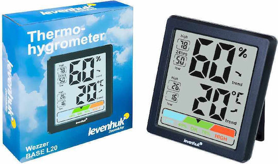 Levenhuk Wezzer Base L20 Termometru și Higrometru Digital pentru Utilizare în Interior Negru