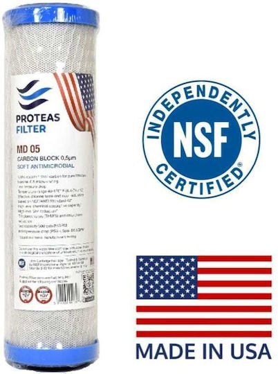 Proteas Filter PFU3- Water Filtration System Single Under Sink Micron ½" with Replacement Filter Activated Carbon CTO/ECO-CBVOC1 EW-013-0509