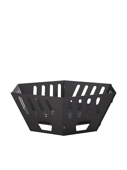 vidaXL Șemineu de exterior metalic negru 60x60x23cm