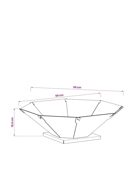 vidaXL Feuerstelle Draußen Metallisch Grau 50x50x15.5cm