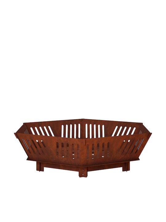 vidaXL Feuerstelle Draußen Metallisch Grau 80x80x23cm