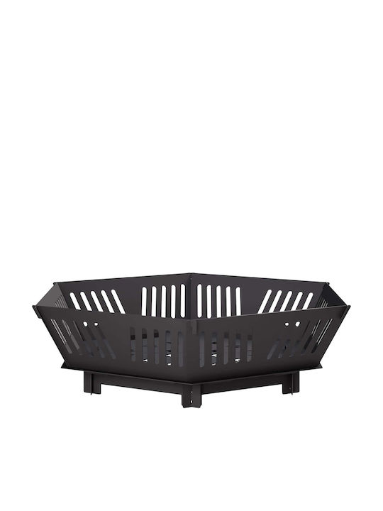 vidaXL Șemineu de Exterior Metalic Negru 60x60x18cm