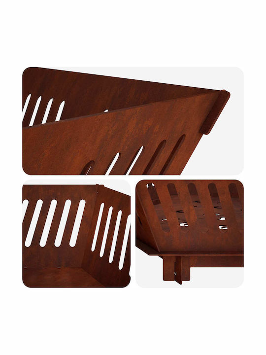 vidaXL Șemineu de exterior metalic 60x60x18cm