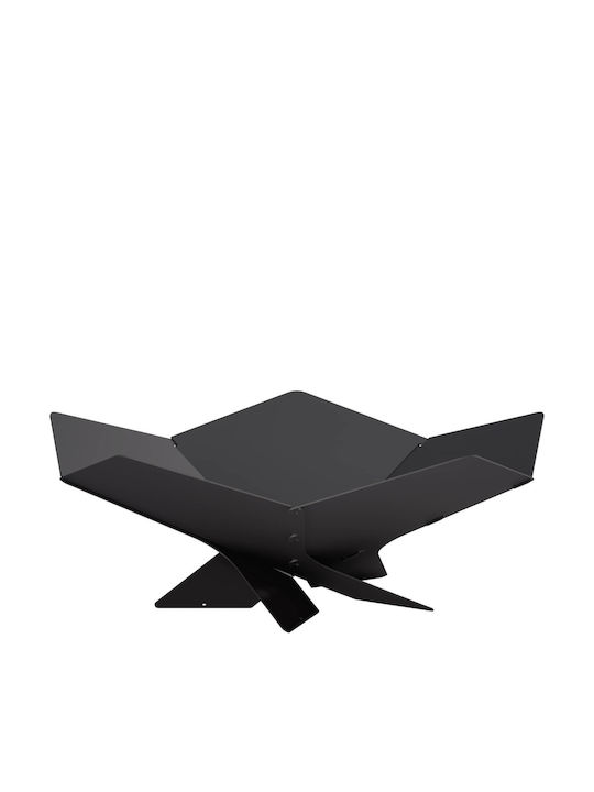 vidaXL Șemineu de Exterior Metalic Negru 53x53x18.5cm