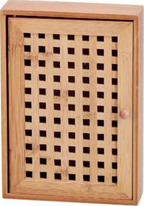 Zeller Wall Key Box Wooden 8 Hooks 19x6x27cm