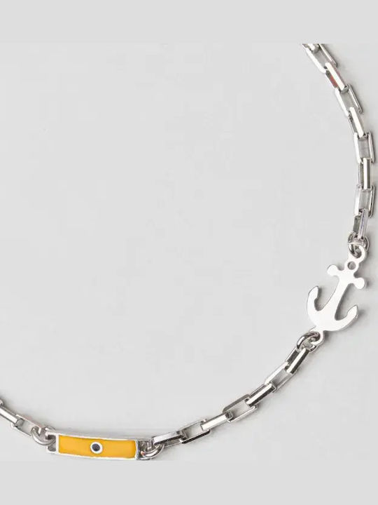 SteweHome Men's Bracelet with Anchor Design in Silver