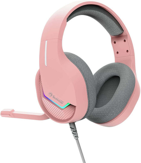 Marvo H8618 Гейминг слушалки Over Ear с USB свързаност Розови