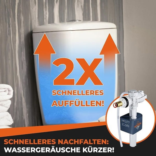 Water Intake Blender Tank Wc La Maison Sab Side Connection 3/8" 12/17 Mm Horizontal Supply Silent Pressure Up To 21 Bar Ce Certificate White
