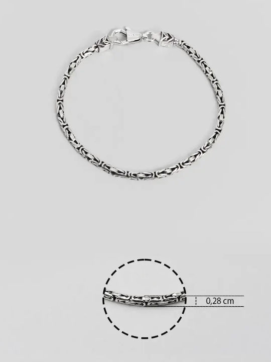 SteweHome Men's Silver Chain Bracelet with Zircon 18cm