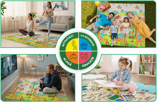 Ludiro Covor Pentru Copii Educativ Din Spumă Xpe Pliabil Drumul 200x180cm Grosime 10mm