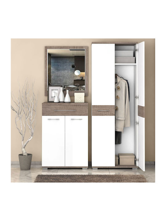 Polihome Celeste Rectangular Wardrobe Shelf made of Particleboard in White Color 65x32x32cm 161586549 2pcs