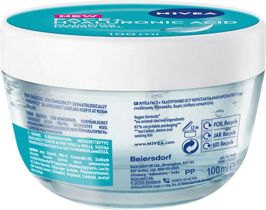 Nivea 72-часов Хидратиращ Гел за Лице с Хиалуронова Киселина 100ml
