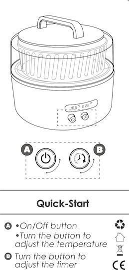 DesignNest Aburitor cu 1 Nivel de Gătit 4.5lt
