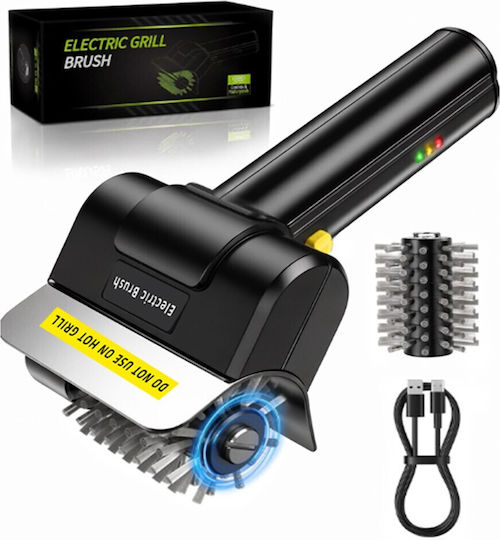 Steel Rechargeable Barbecue Cleaning Brush Motor 1100rpm Black