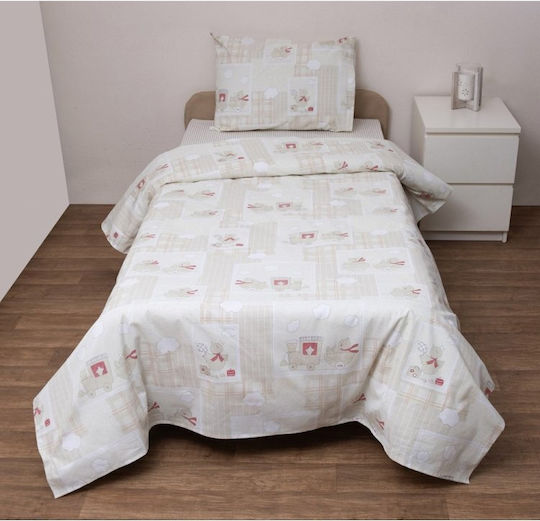 Viopros Бебешка кувертюра Памук Бежов 120x160см