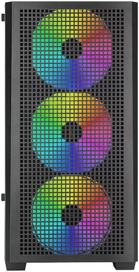 Tacens Mcquantum Gaming Midi-Turm Computergehäuse mit Seitenfenster Schwarze