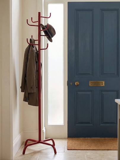 Polihome Metallic Coat Rack Red Bolli 52x52x175cm