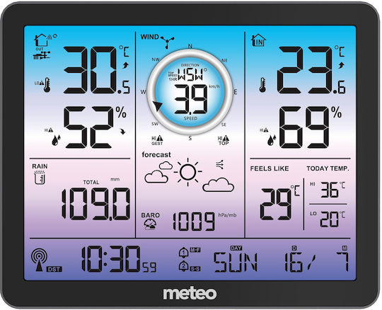 Meteo Drahtlos Wetterstation Digital Tischplatte