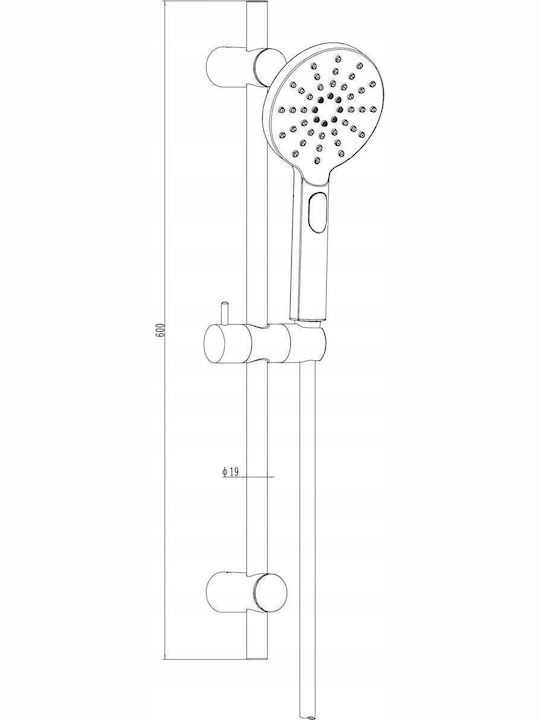 Shower Column Without Mixer Black