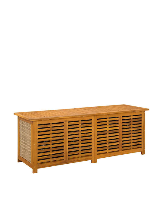 vidaXL Outdoor Storage Box Rattan 185 L Beige L150xW50xH56cm