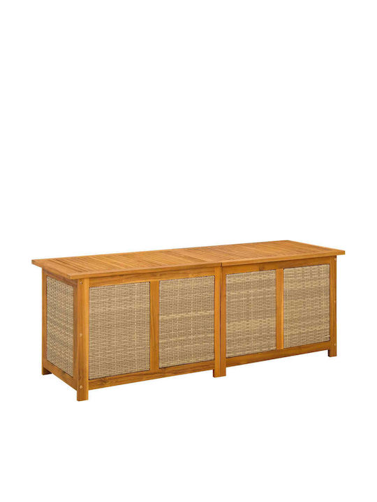 vidaXL Outdoor Storage Box Rattan 185 L Beige L150xW50xH56cm