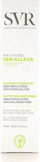 SVR Laboratoire Sebiaclear Mat + Pore Ματ Κρέμα Προσώπου για Μείωση των Πόρων 40ml