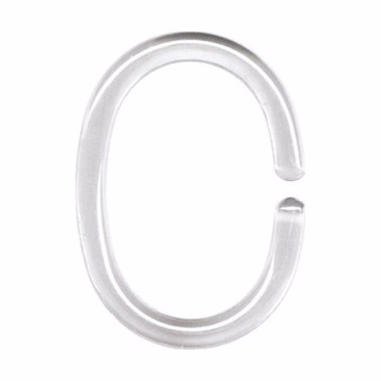 Joy Bath 007-00002 Plastic Bathroom Curtain Rings Transparent 12pcs
