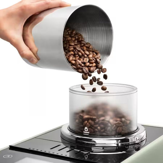 De'Longhi Rivelia Автоматична Еспресо машина 1450W 15bar за Cappuccino с Мелачка Jade Green EXAM420.55.GR.DL