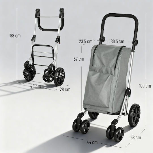 Shopping Trolley Gray 46lt
