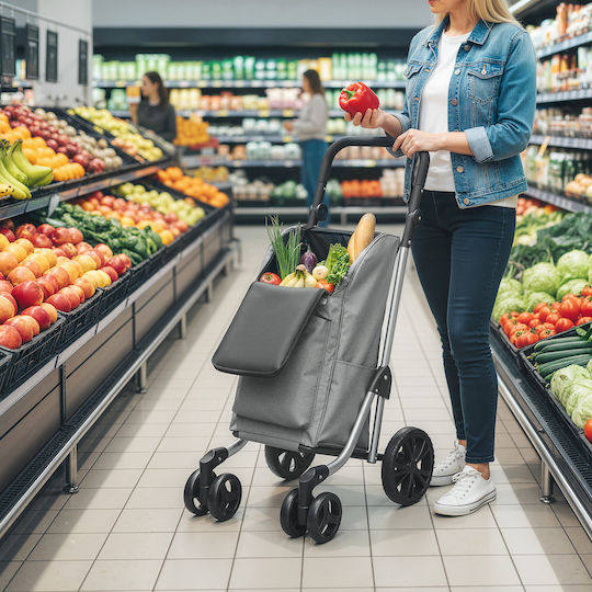 Shopping Trolley Gray 46lt