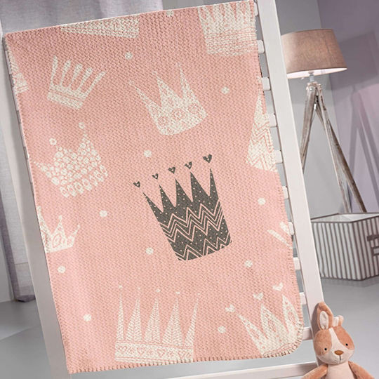 Saint Clair Κουβέρτα Fleece Crown Ροζ 160x220εκ.