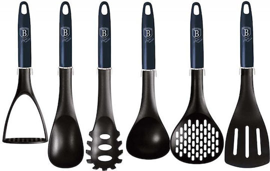 Berlinger Haus Plastic Cooking Utensil Set with Base Blue Metallic Line 7pcs