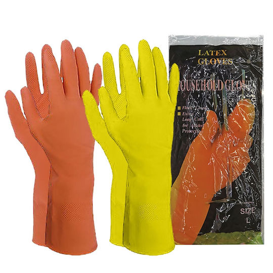 HOMie Plastic Cleaning Gloves Medium Orange