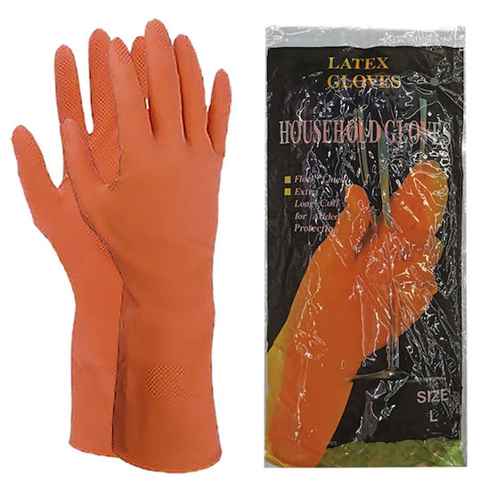 HOMie Plastic Cleaning Gloves Medium Orange