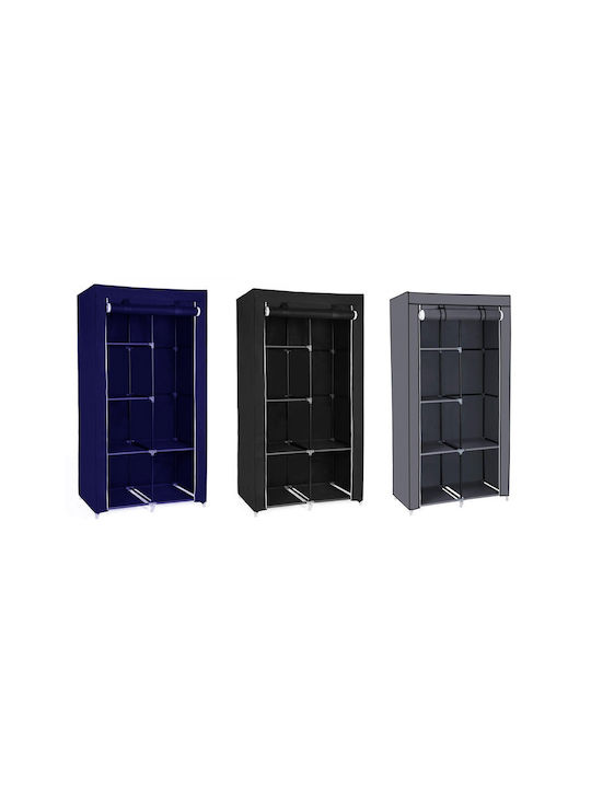 Herzberg Текстилни гардероби с Цип и Рафтове в Сив Цвят 110x45x175см