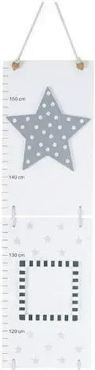 Jabadabado Wooden Kids Growth Height Chart Star Gray 150cm