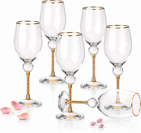 Σετ Wine Glasses for Wedding made of Crystal 6pcs