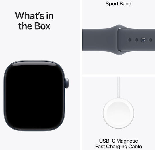Apple Watch Series 12 Cellular Ceramic 43mm Waterproof with Heart Rate Monitor (Night Blue Ceramic with Navy Blue Sport Band - S/M)