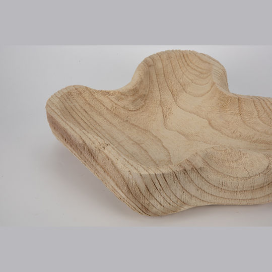 Decorative Round Wooden Beige Platter 28x28x7.5cm