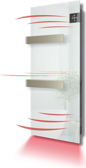 Radialight Silk Elektrische Handtuchheizkörper mit Glasfront 1000W 90x40cm Weiße
