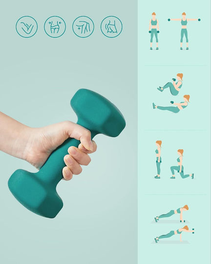 Songmics Set of Hexagon Dumbbells from Neoprene 2 x 3kg
