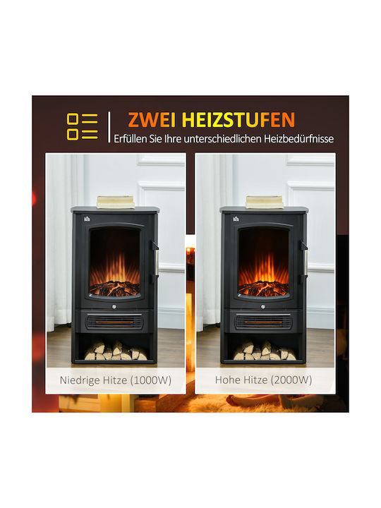 HomCom Под Електрическа печка 2000W 44.5x32см Черен