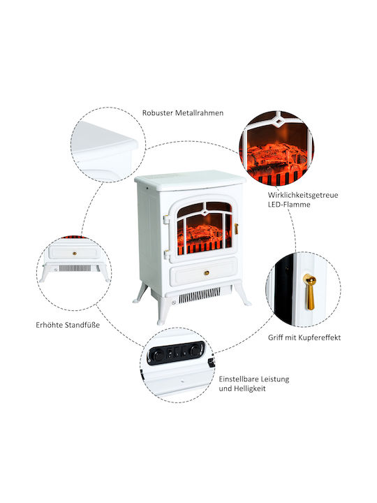 HomCom Επιδαπέδιο Ηλεκτρικό Τζάκι 1850W