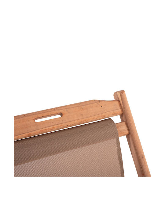 Deckchair Limnos Wooden With Arms Natural 62.5x97x105cm