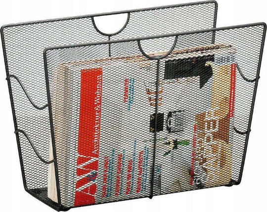 Metallic Gray Magazine Rack 27x17.5x39cm