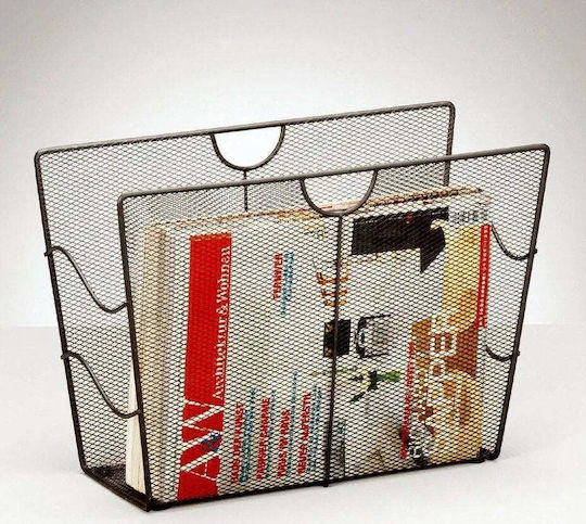 Metallic Gray Magazine Rack 27x17.5x39cm
